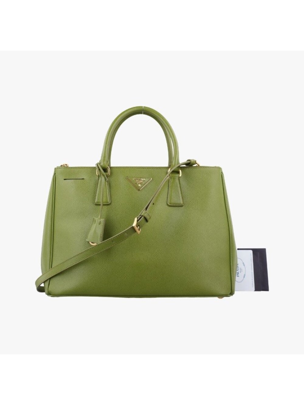 Prada Galleria Green Saffiano Leather